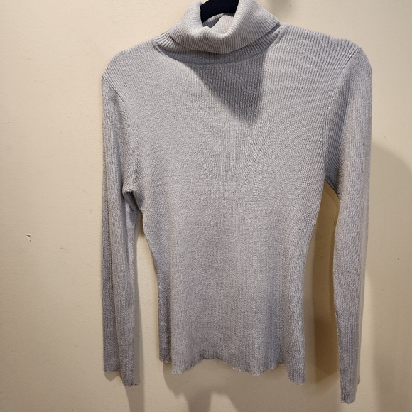 Carolyn Taylor Glitter Gray Turtleneck Sweater fits M - Picture 9 of 9